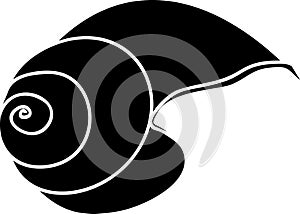 Black silhouette of mollusc shell